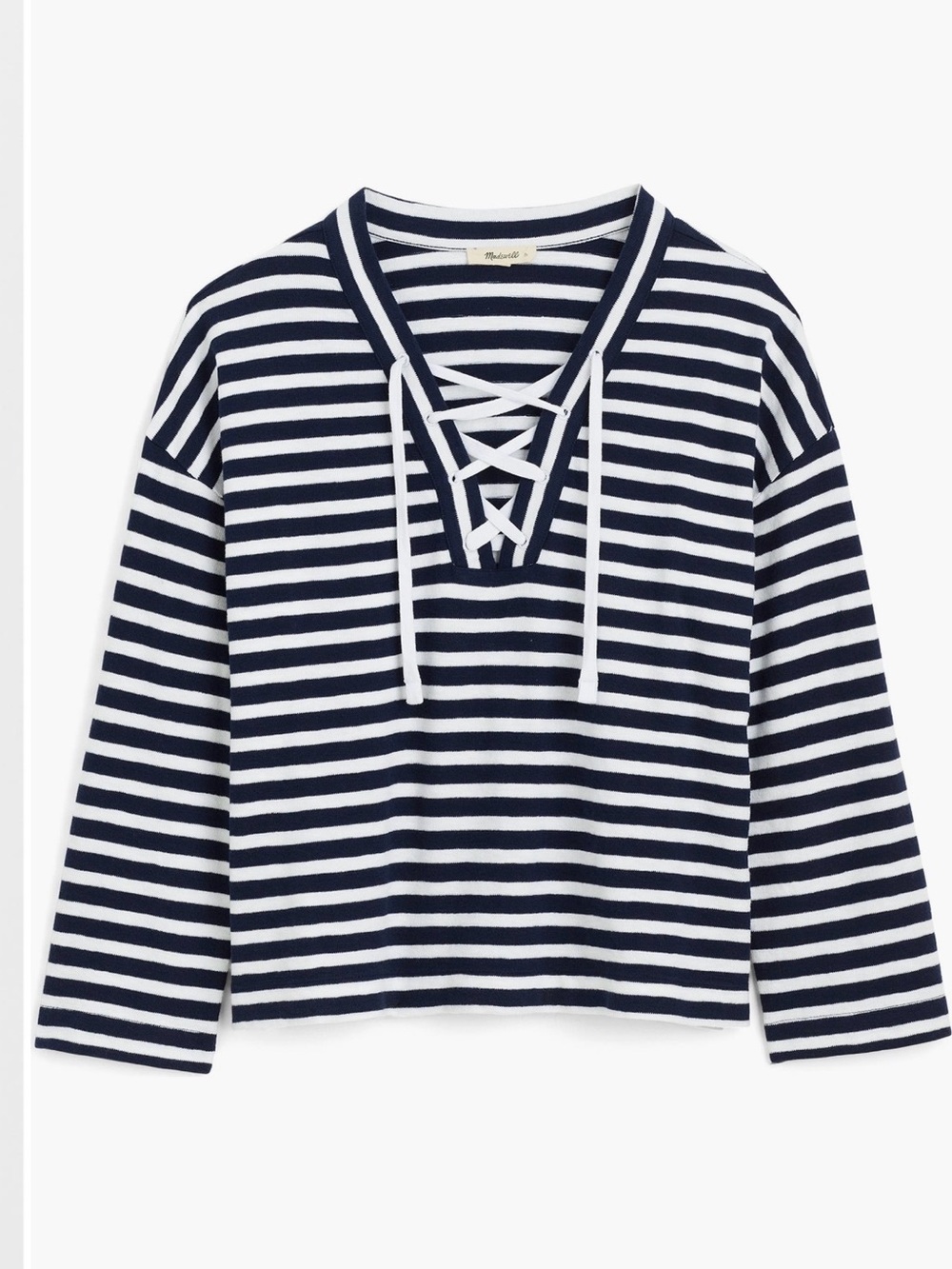 NWT Madewell Long Sleeve Lace-Up Top